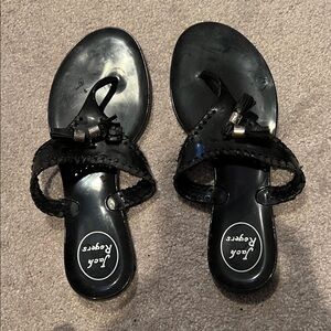 Jack Rogers Black Women's Sandals with Tassel Detail